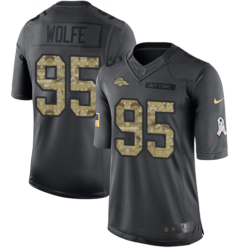 Nike Broncos #95 Derek Wolfe Black Men's Stitched NFL Limited 2016 Salute to Service Jersey - Click Image to Close